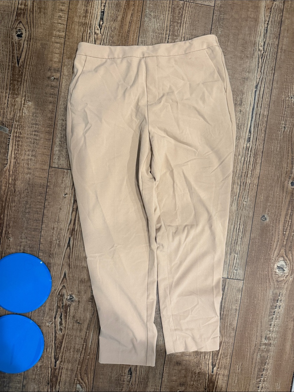 Neutral Beige Slim Dress Pants